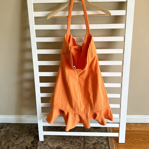 REVOLVE LIKELY Reyn Halter-Neck Dress Mandarin Orange Sun Size 10 - Picture 7 of 16